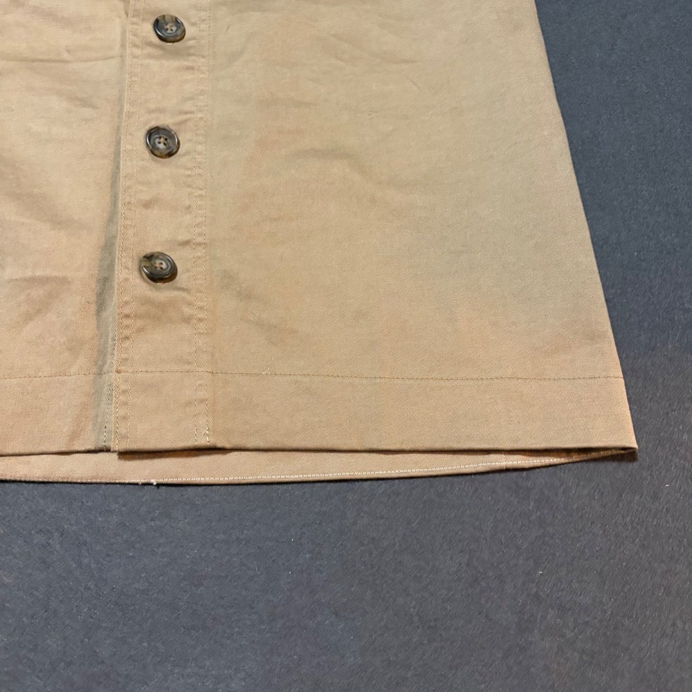 J.Crew Button Front Mini Skirt Womens 10 Khaki Tan Preppy Academic Core Fall - Picture 4 of 9